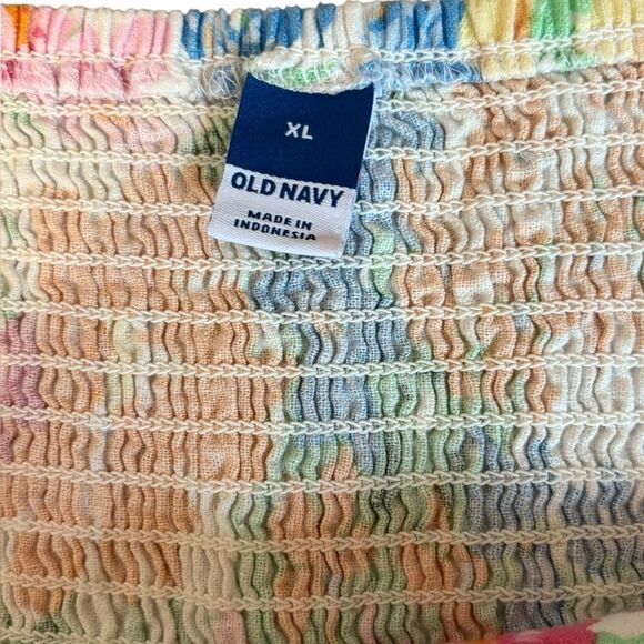 Old Navy Fit & Flare Cami Romper Floral Linen Blend Womens Size XL - Picture 9 of 12